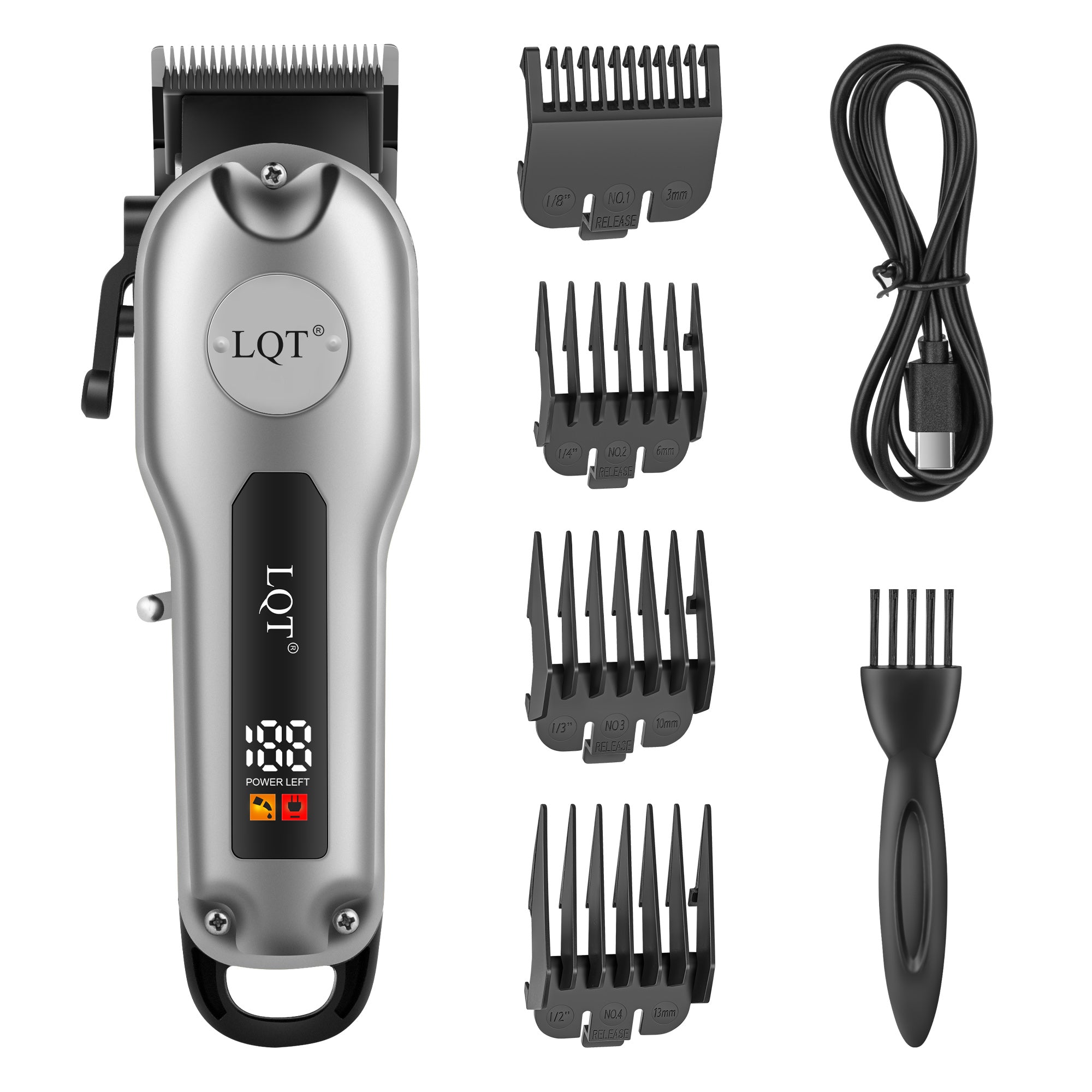 Three-Color Glossy Brand Logo Digital Hair Clipper