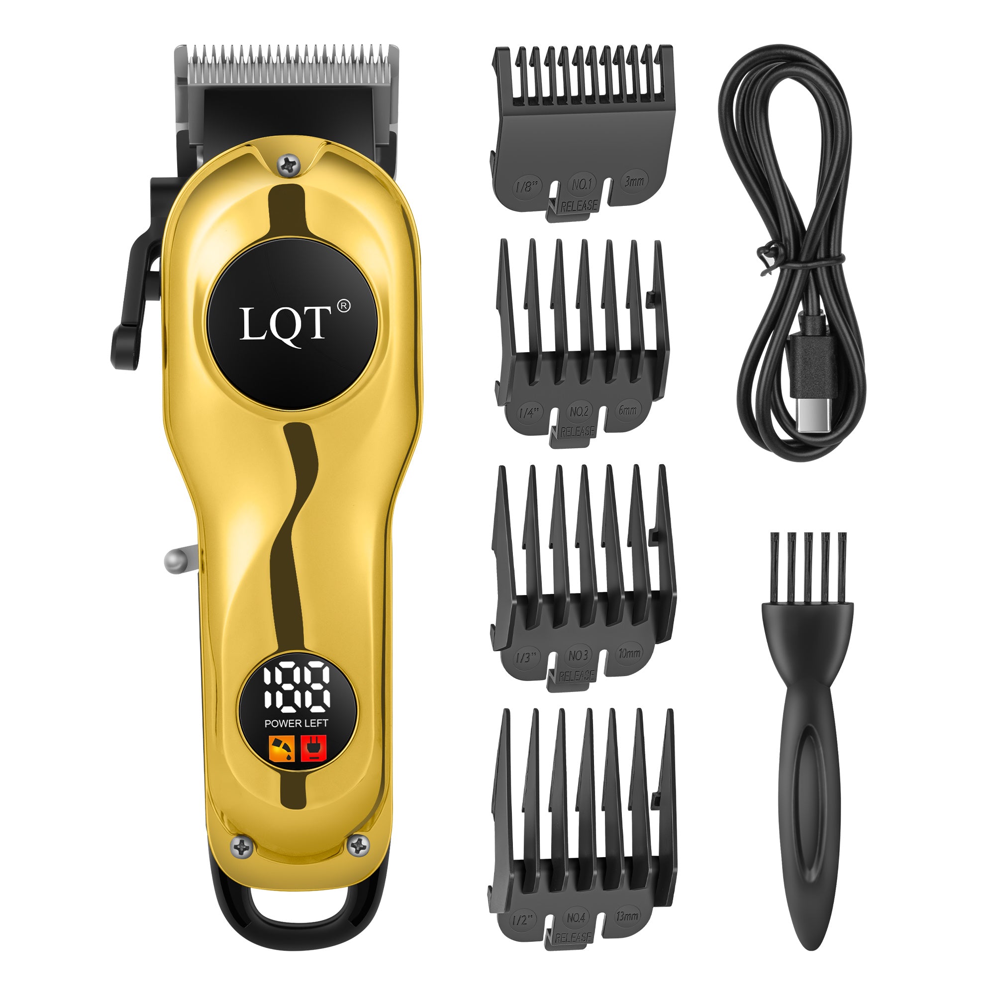 Black-Gold Gradient Logo Digital Hair Clipper