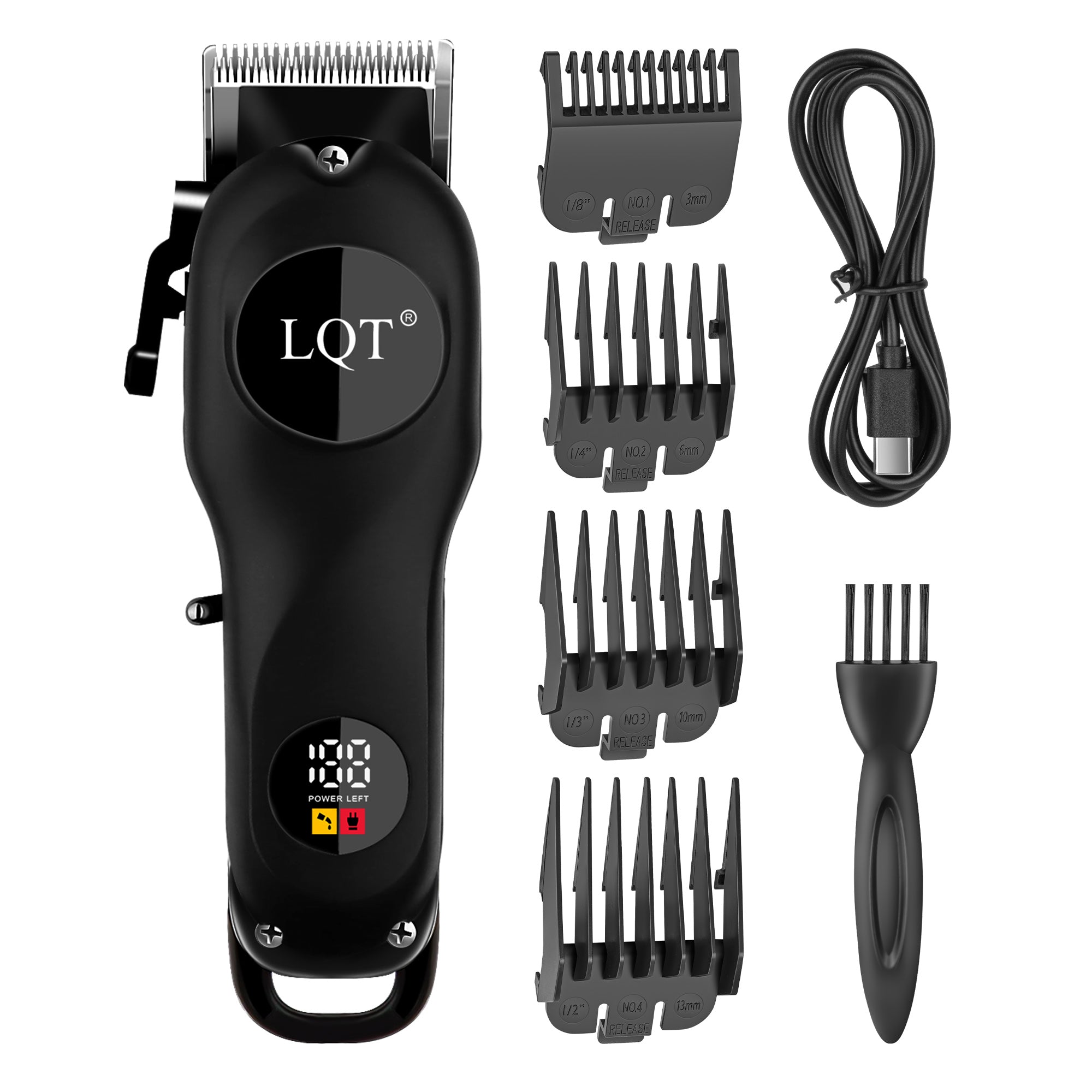 Black-Gold Gradient Logo Digital Hair Clipper