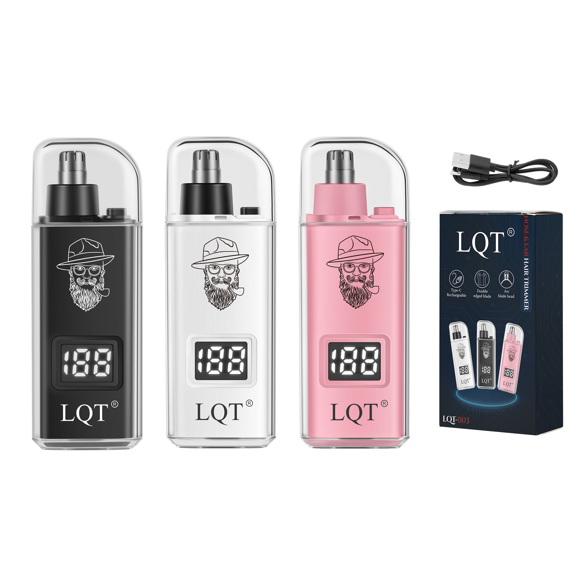 Fun Print Multi-Color Digital Electric Nose Hair Trimmer