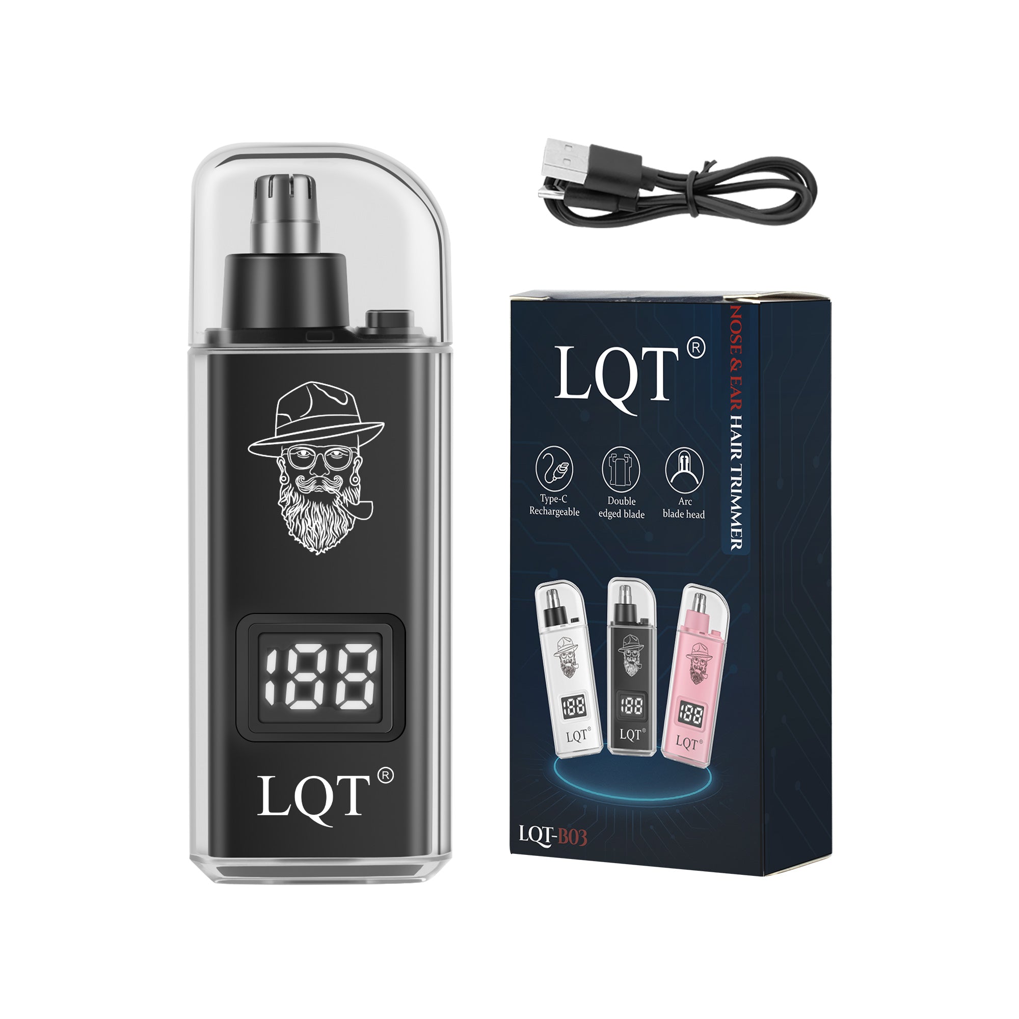 Fun Print Multi-Color Digital Electric Nose Hair Trimmer