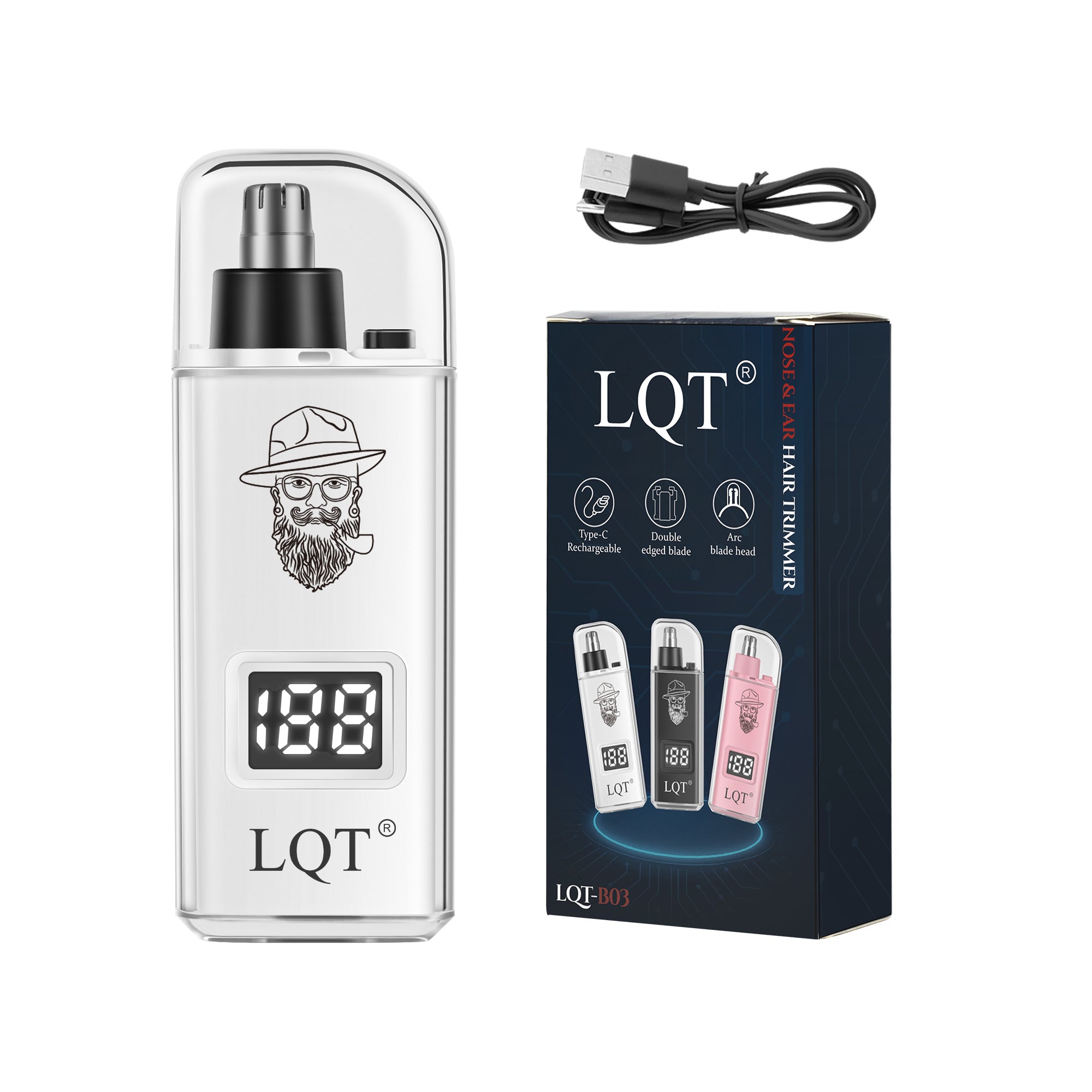 Fun Print Multi-Color Digital Electric Nose Hair Trimmer