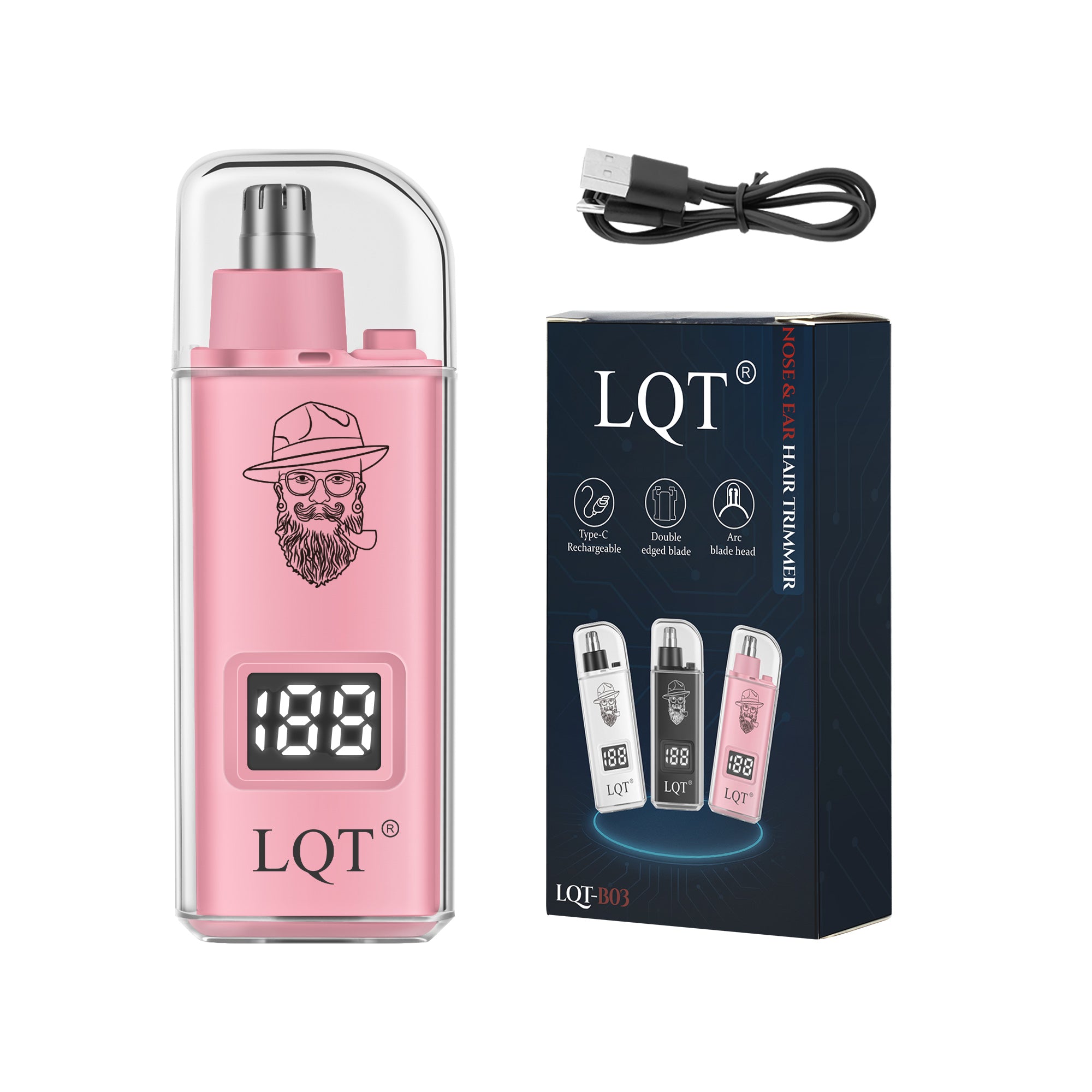 Fun Print Multi-Color Digital Electric Nose Hair Trimmer