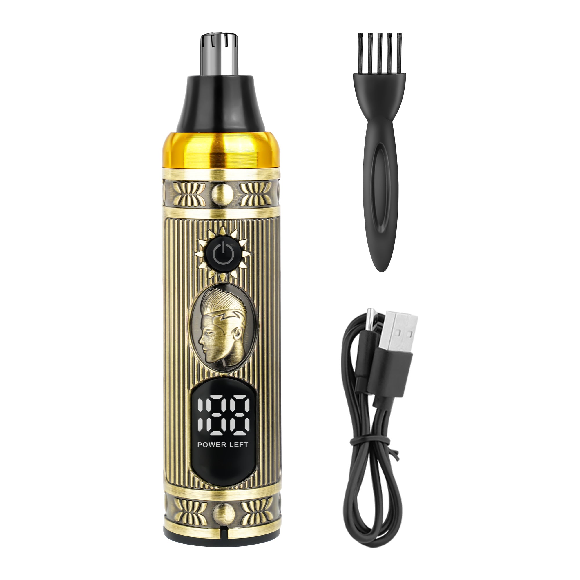 Retro Embossed Digital Nose Hair Trimmer