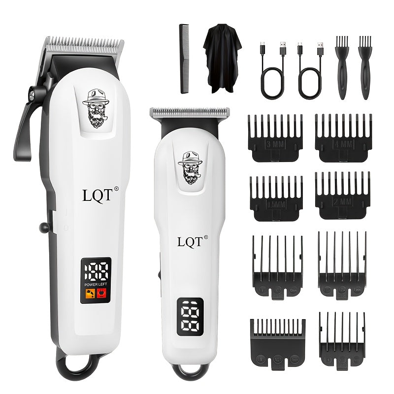 LQT 2pcs/3pcs/4pcs Men'S White Electric Hair Clipper Set