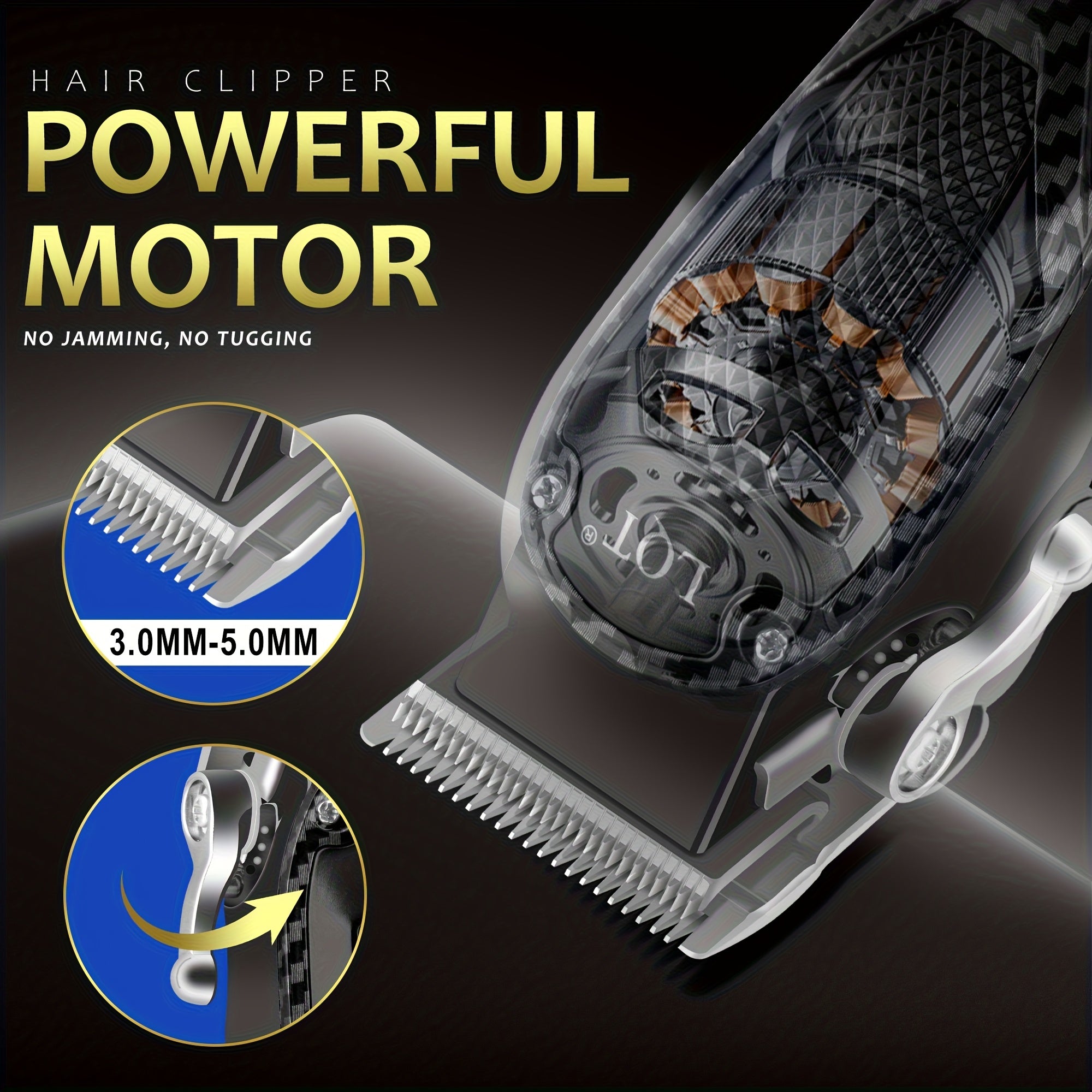 LQT Men'S Professional Electric Haircut Clippers | LED Digital Display