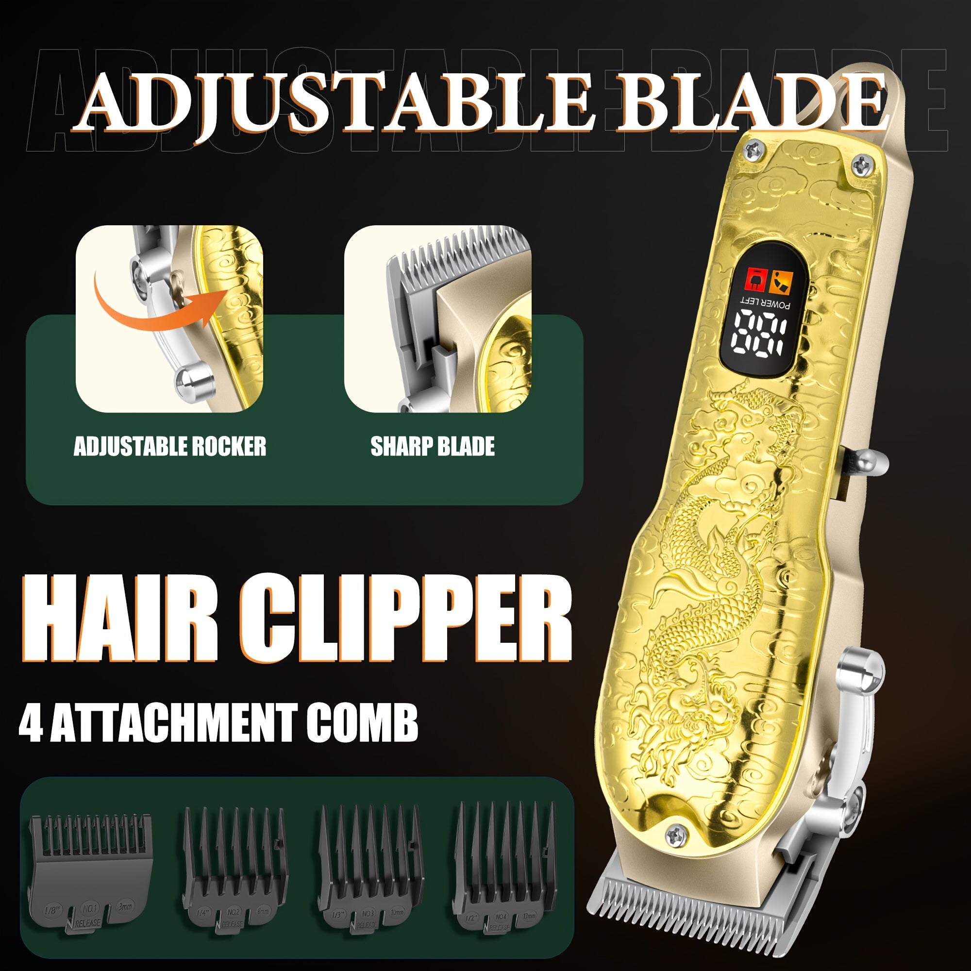 LQT 3pcs Men's Professional Hair Clipper