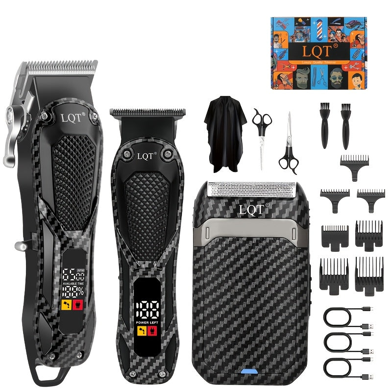 LQT Men'S Professional Electric Haircut Clippers | LED Digital Display