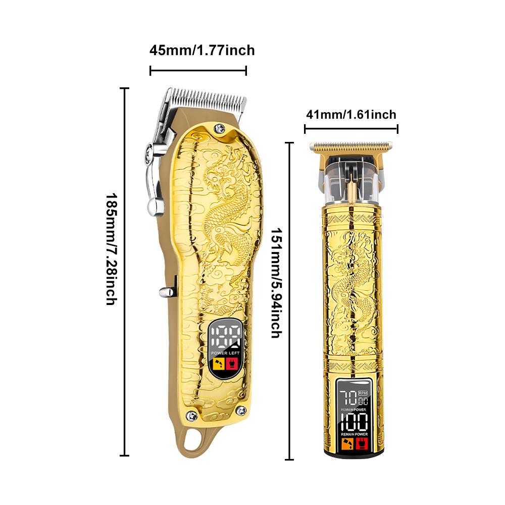 LQT Opulent Gilded Dragon-Embossed Dual-Digital Clipper Grooming Kit