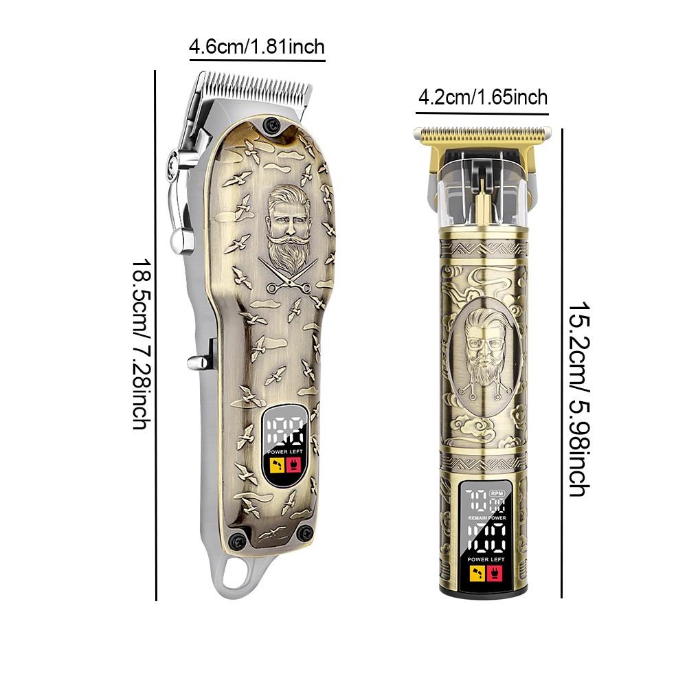 LQT Opulent Vintage-Bronze Stylist-Embossed Dual-Digital Clipper Grooming Kit