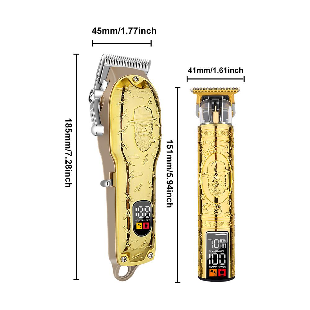 LQT Opulent Gilded Gentleman-Embossed Digital Clipper Grooming Kit
