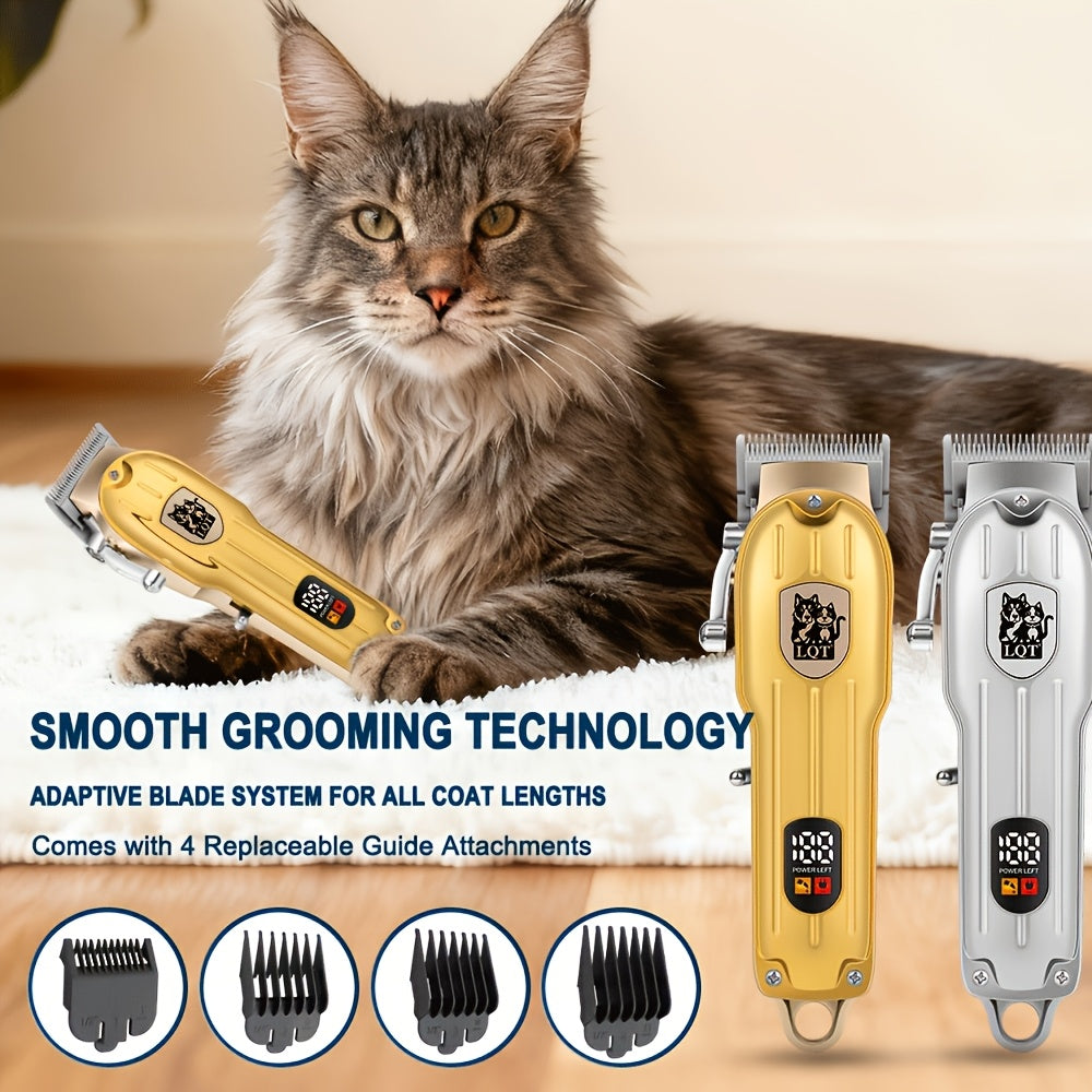 LQT Professional Cordless Rechargeable Heavy-Duty Low-Noise Pet Grooming Scissors Suitable for Dogs