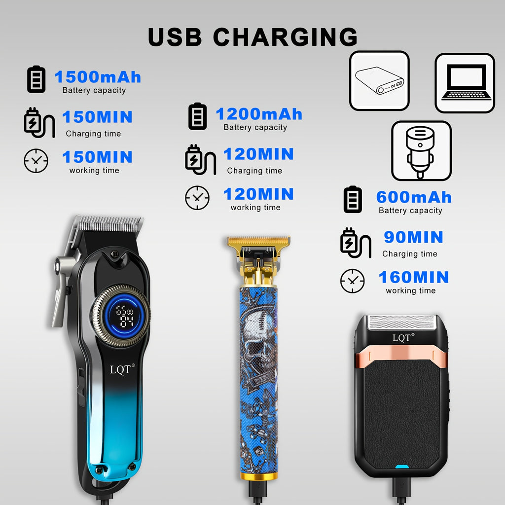 LQT 3pcs Electric Hair Clipper Set