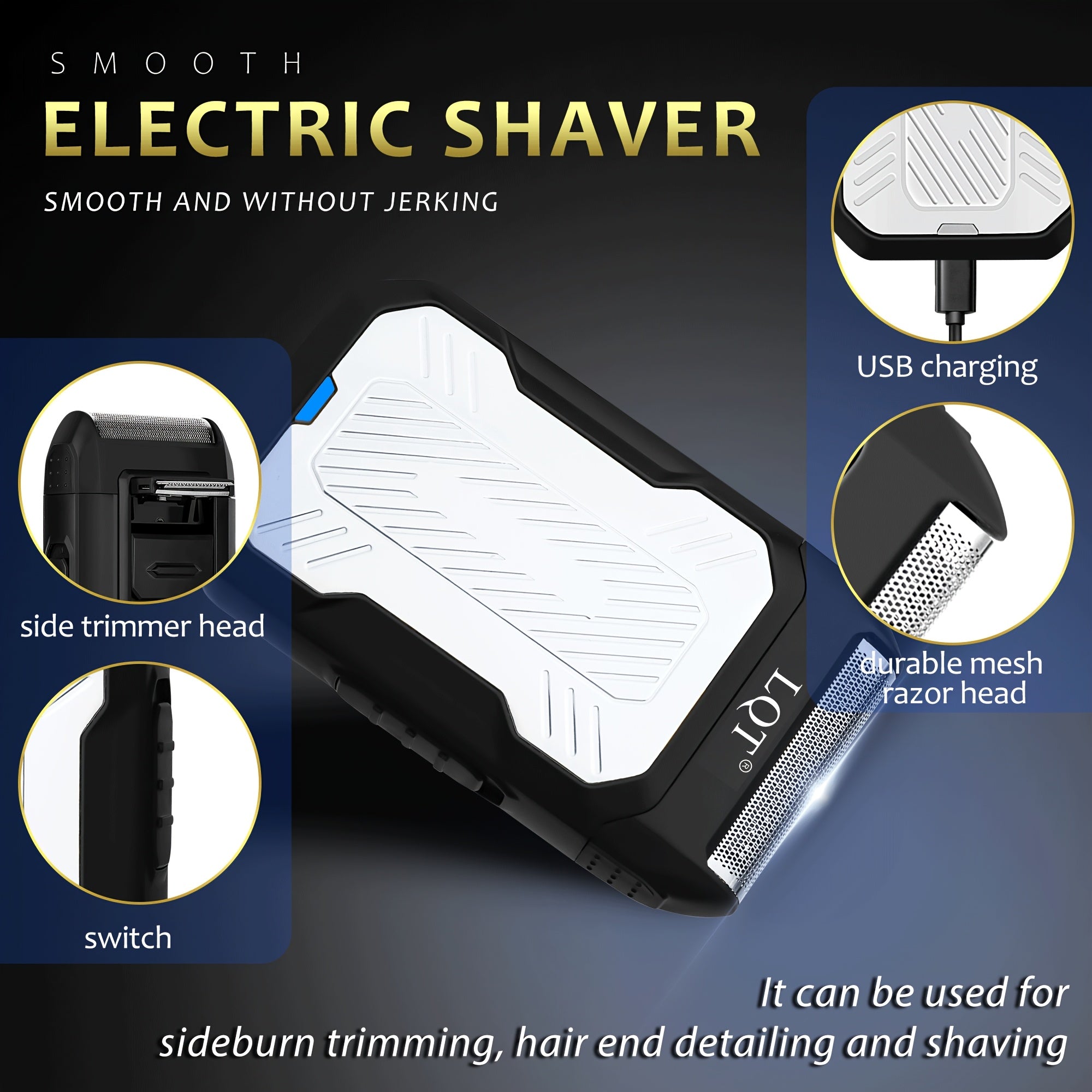 LQT 2pcs/3pcs/4pcs Men'S White Electric Hair Clipper Set