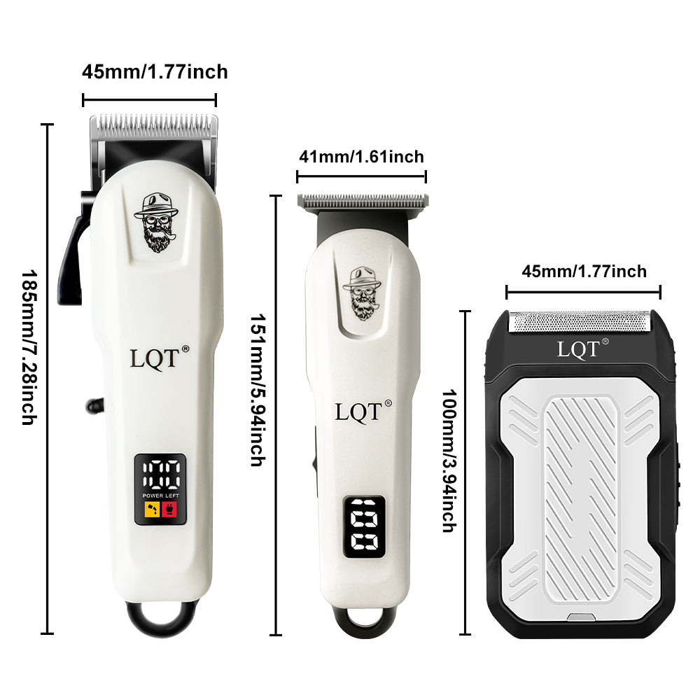 3PCS White Gentleman Clipper Set