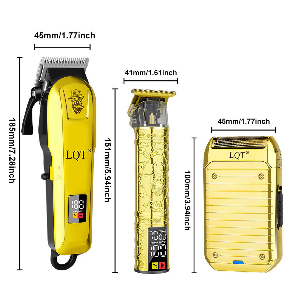 LQT Opulent Full-Gilded All-Body Gentleman-Embossed Luxury Grooming Kit