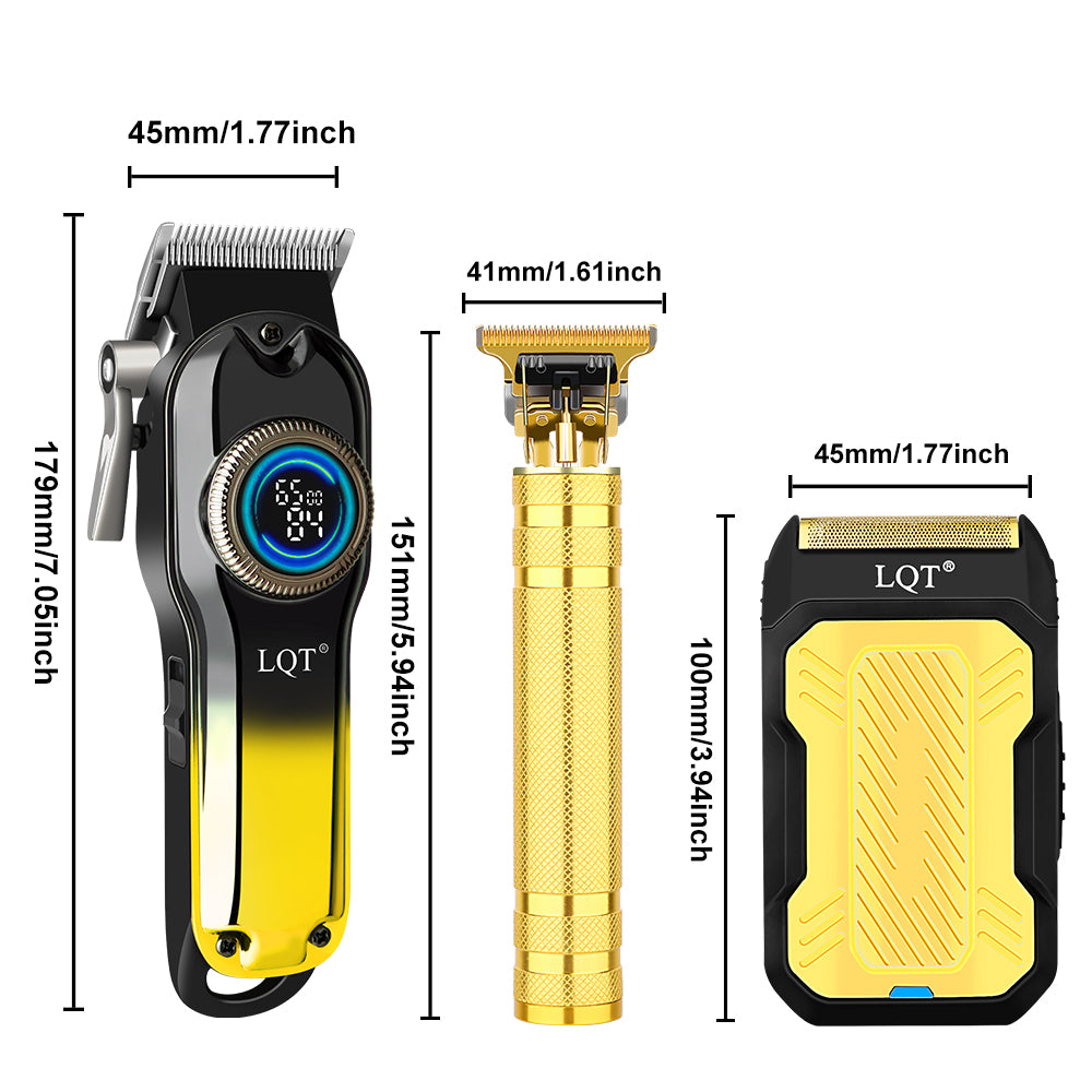 LQT Opulent Black-Gold Contrast Gilded-Unit Complete Grooming Kit