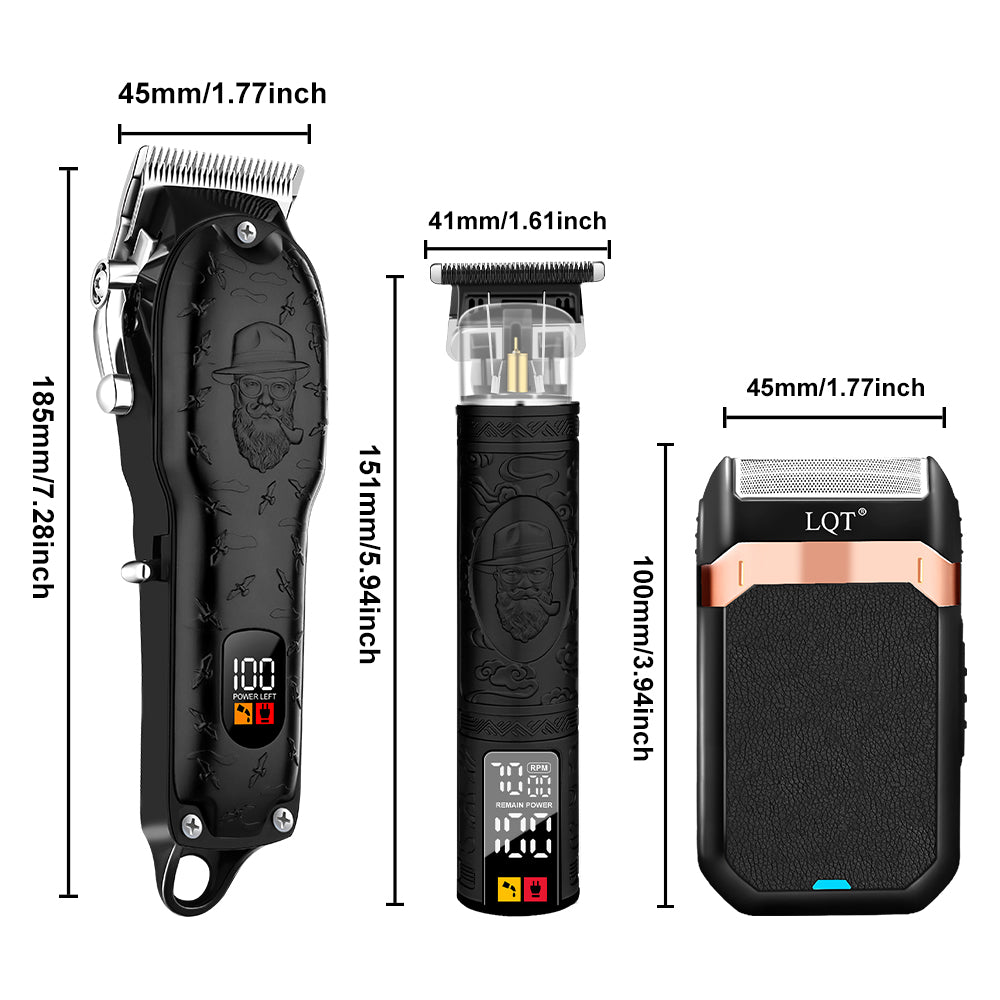 LQT Luxury Black Pipe Men's Grooming Set