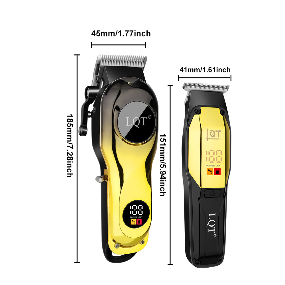 LQT Opulent Black-Gold Contrast Dual-Digital Clipper Grooming Kit