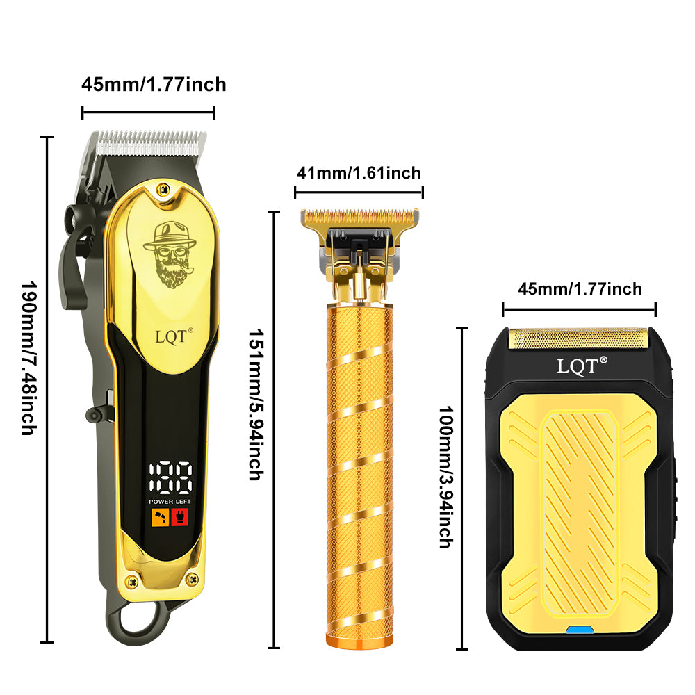 LQT Opulent Gilded Retro Bearded-Gentleman Embossed Grooming Kit