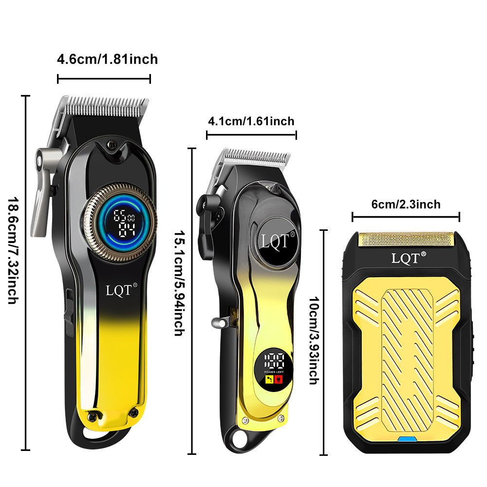 LQT Opulent Black-Gold Gradient Dual-Digital Clipper Grooming Kit