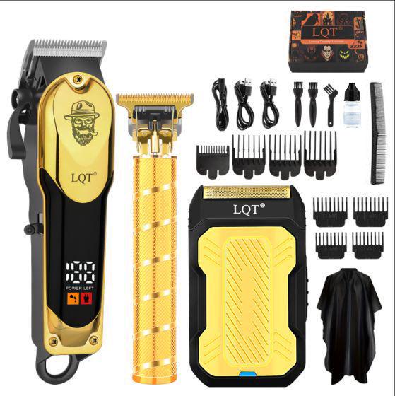LQT Opulent Gilded Retro Bearded-Gentleman Embossed Grooming Kit